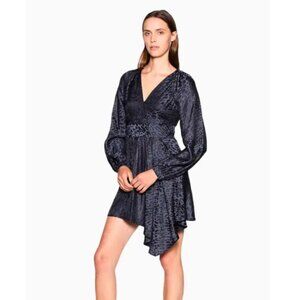 NWT Equipment Femme Alexandria Dress Silk Jacquard Black Cheetah